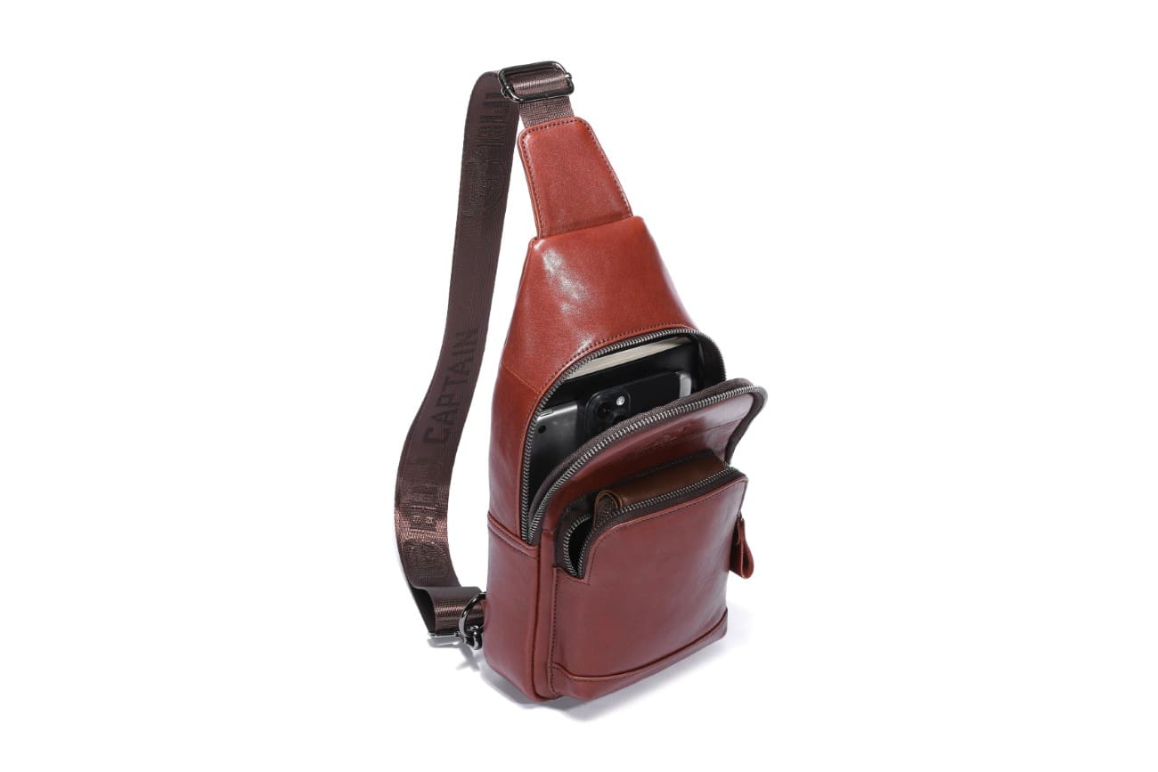 Δερμάτινο τσαντάκι body Bull Captain XB097 καφέ