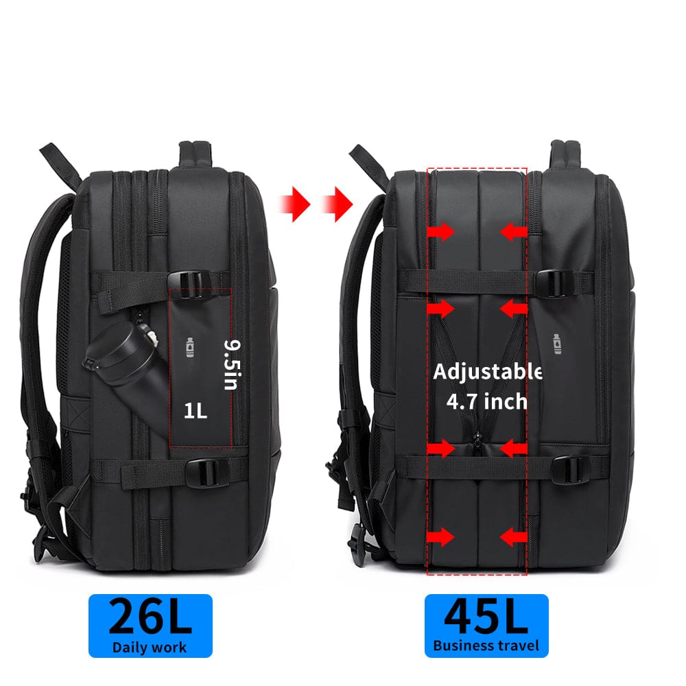 Σακίδιο πλάτης 45L Laptop 17,3” Bange 1908 μαύρο