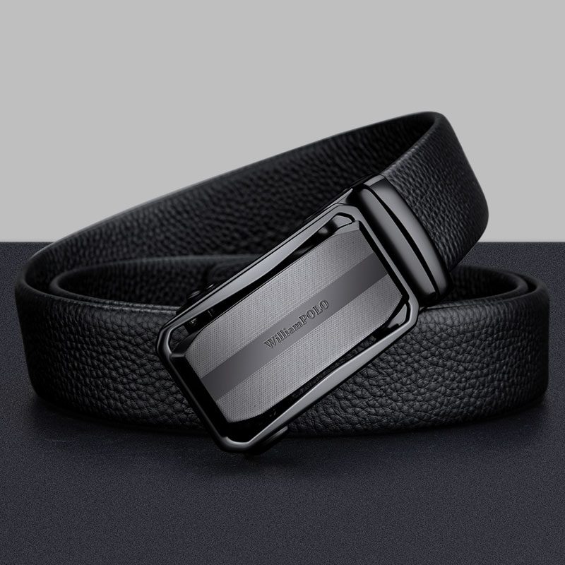 Ανδρική Ζώνη Δερμάτινη William Polo P24PD μαύρο - 1-10cm