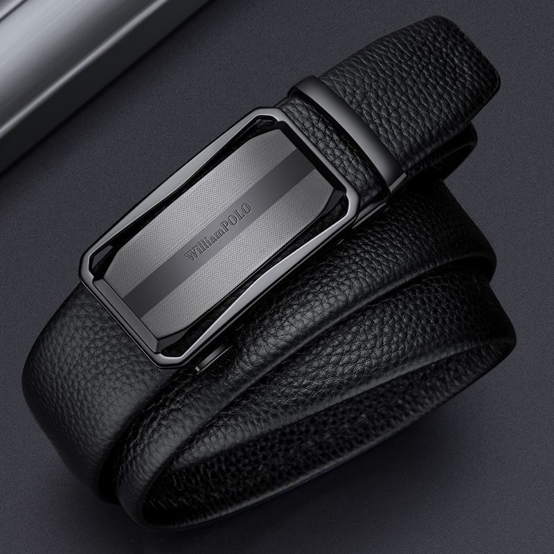 Ανδρική Ζώνη Δερμάτινη William Polo P24PD μαύρο - 1-10cm