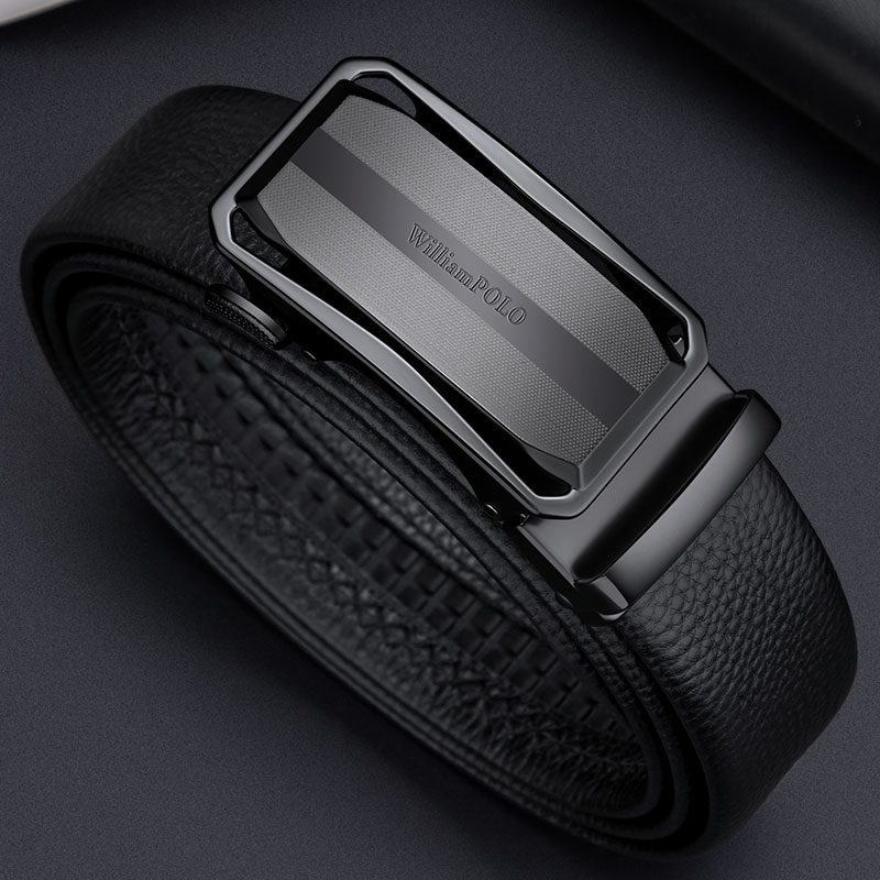 Ανδρική Ζώνη Δερμάτινη William Polo P24PD μαύρο - 1-10cm
