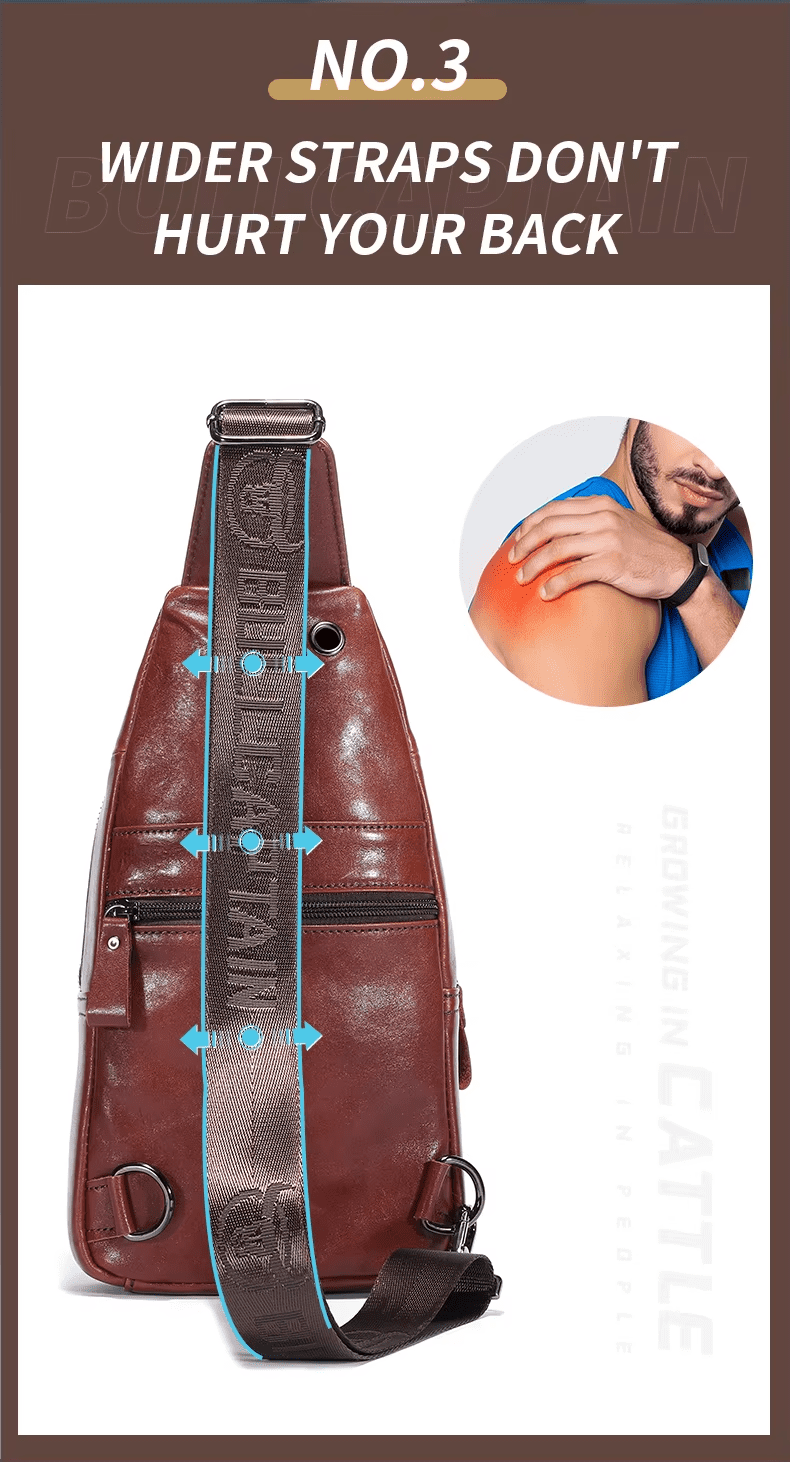 Δερμάτινο τσαντάκι body Bull Captain XB097 καφέ