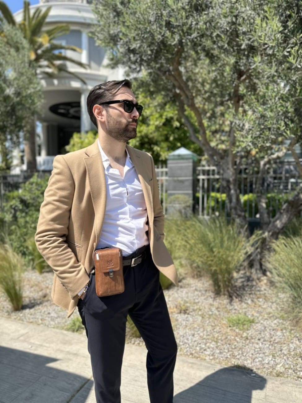 Δερμάτινο τσαντάκι ώμου Bull Captain ΥΒ043V σκούρο καφέ