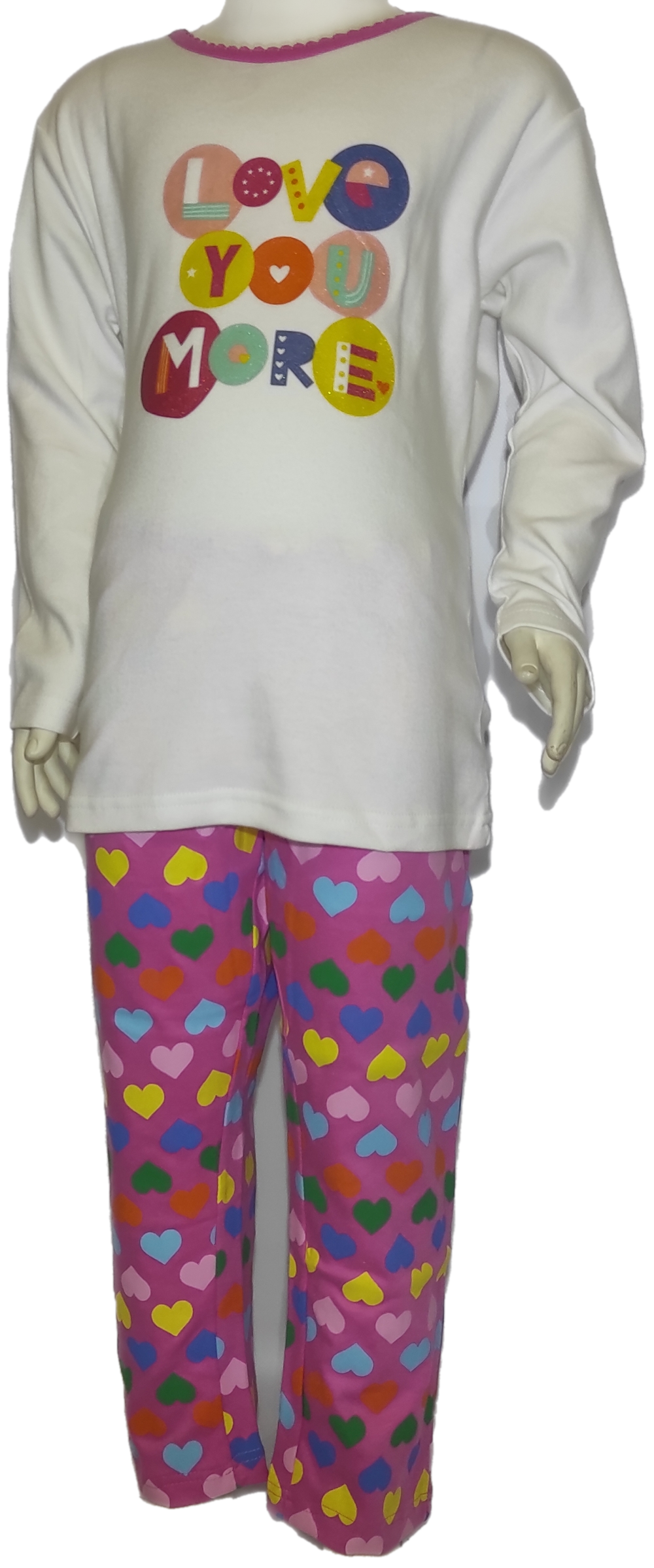 Παιδική κοριτσίστικη πυτζάμα Ιn Fashion 35-113302 Λευκό-ροζ
