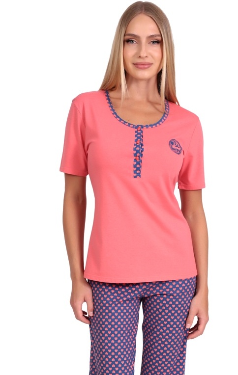 Γυναικεία Πiζάμα Καλοκαιρινή Homewear Πατιλέτα Capri Παντελόνι Lydia Creation 25051  ΠΟΡΤΟΚΑΛΙ ΣΟΜΟΝ 
