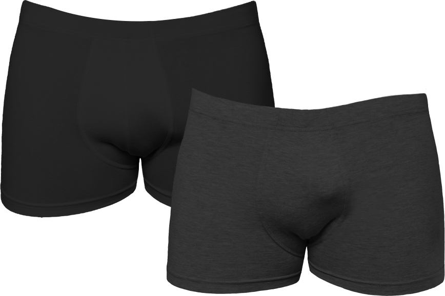 Ανδρικό βαμβακερό εσώρουχο Boxer 2Pack Walk W1760-0209 Μαύρο-Ανθρακί
