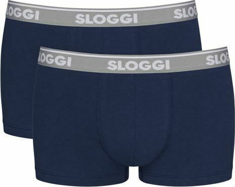 Ανδρικό εσώρουχό μποξερ Boxer Βαμβάκι 2Pack Sloggi Go ABC Hipster 10201601-1771 Μπλε