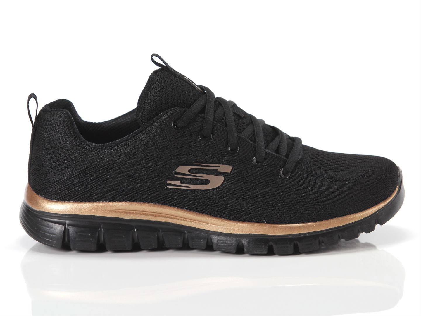 Αθλητικό παπούτσι ανατομικό SKECHERS Graceful Get Connected 12615/BKRG Μαύρο/Χρυσό