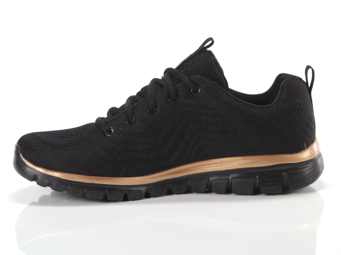 Αθλητικό παπούτσι ανατομικό SKECHERS Graceful Get Connected 12615/BKRG Μαύρο/Χρυσό