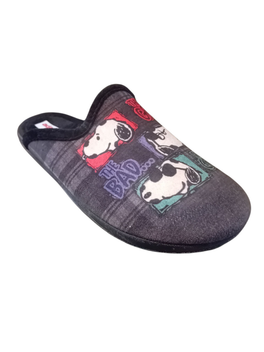 Παντόφλα Χειμερινή unisex SNOOPY print Soft ADAM'S 624-25676 Ανθρακί