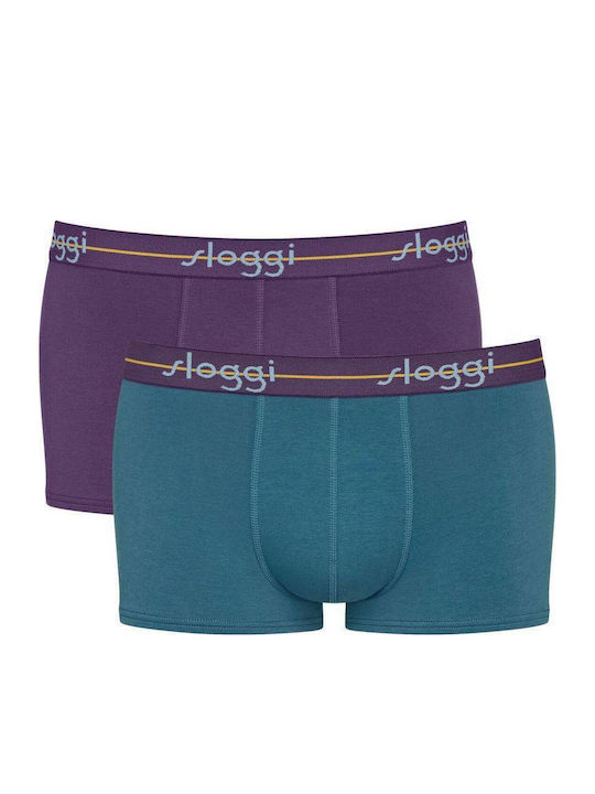 Ανδρικό Εσώρουχό Boxer Βαμβακερό 2PACK Sloggi Start Hipster 10206968-M025 ΜΩΒ-ΠΕΤΡΟΛ