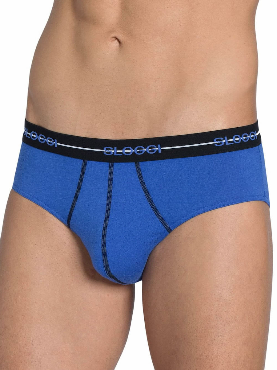 Ανδρικά Σλίπ SLOGGI MEN MIDI START  2 PACK 10050546-V005 Μαύρο-Μπλε