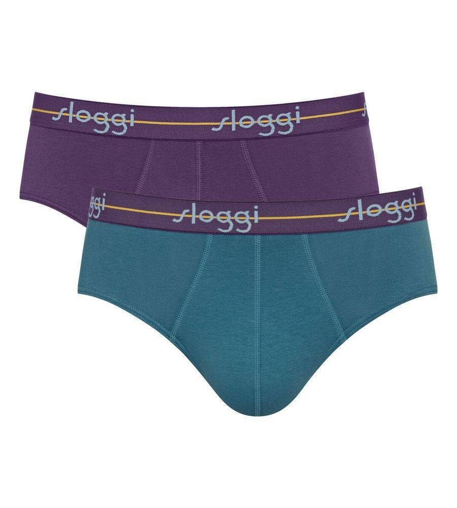 Ανδρικό Εσώρουχο Σλιπ Βαμβάκι 2 PACK SLOGGI MEN MIDI START 10206949-M025 ΜΩΒ-ΠΕΤΡΟΛ