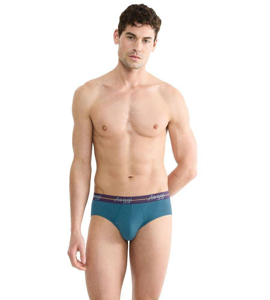 Ανδρικό Εσώρουχο Σλιπ Βαμβάκι 2 PACK SLOGGI MEN MIDI START 10206949-M025 ΜΩΒ-ΠΕΤΡΟΛ