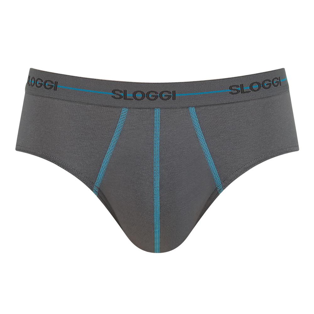 Ανδρικό Εσώρουχο Σλίπ Βαμβάκι 2 PACK SLOGGI MEN MIDI START 10206949-M003 ΓΚΡΙ ΑΝΘΡΑΚΙ