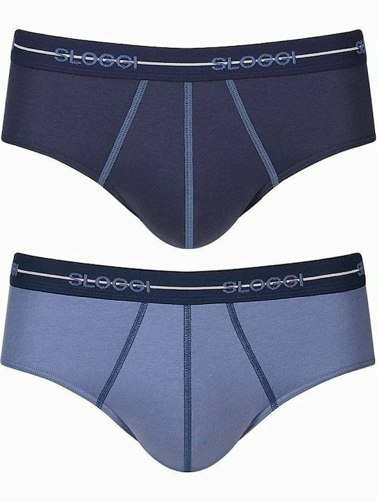 Ανδρικό Εσώρουχο Σλίπ Βαμβάκι 2 PACK SLOGGI MEN MIDI START 10206949-V001 ΜΠΛΕ ΡΑΦ