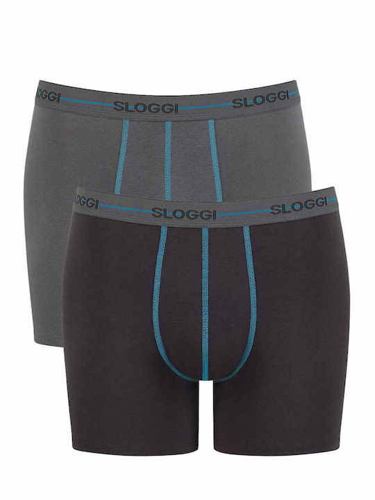 Ανδρικό εσώρουχό Βαμβάκι μπόξερ Boxer SLOGGI men Start Short C2P 10206948 -M003 ΚΑΦΕ-ΓΚΡΙ