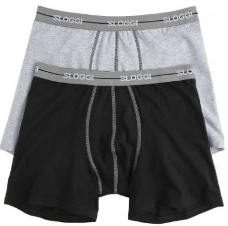 Ανδρικό εσώρουχό μποξεράκι Sloggi Start Short  10055546-M013 2 PACK Μαύρο/Γκρί 