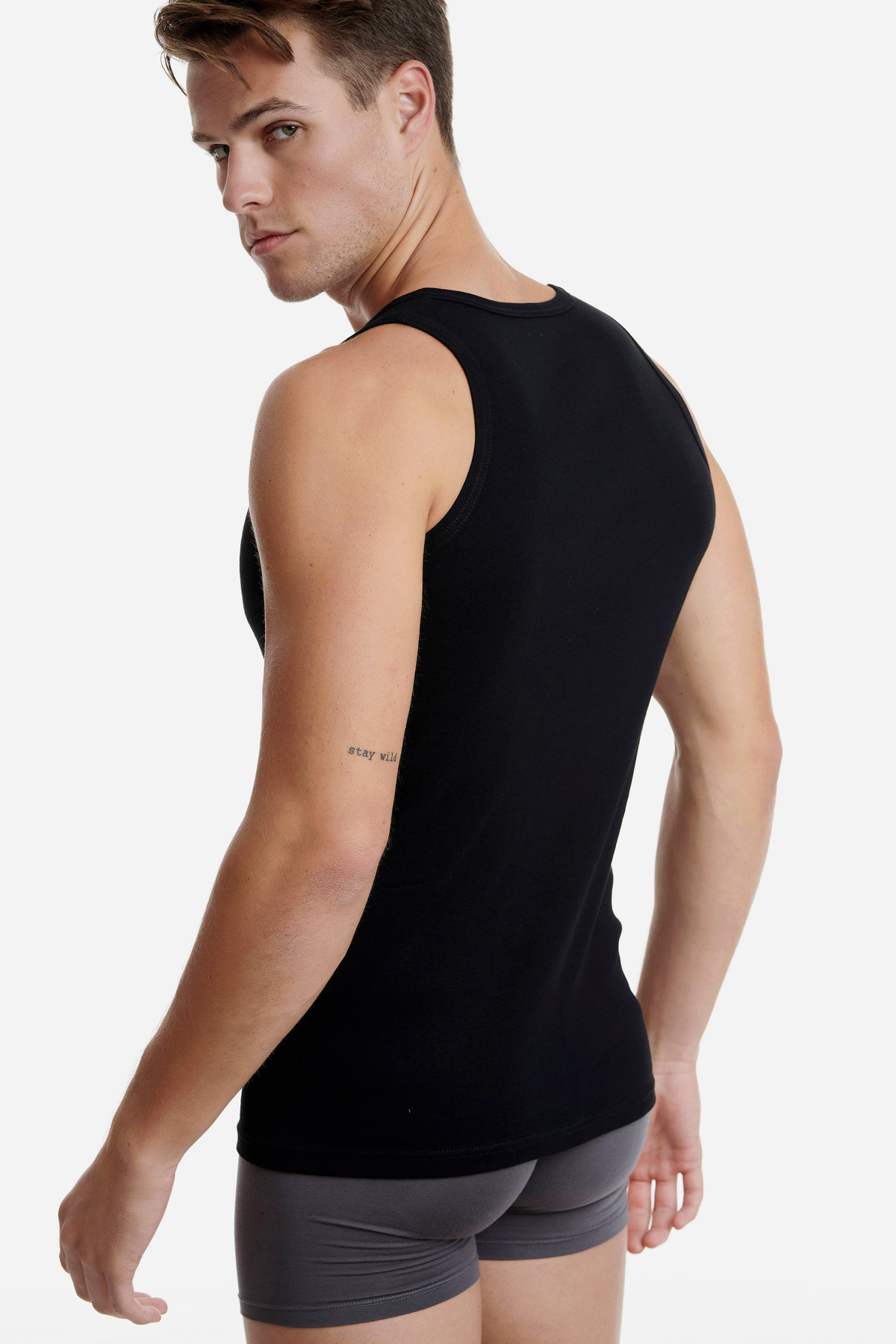 Ανδρική αμάνικη φανέλα 2Pack Walk W1950-2-02 Μαύρο 