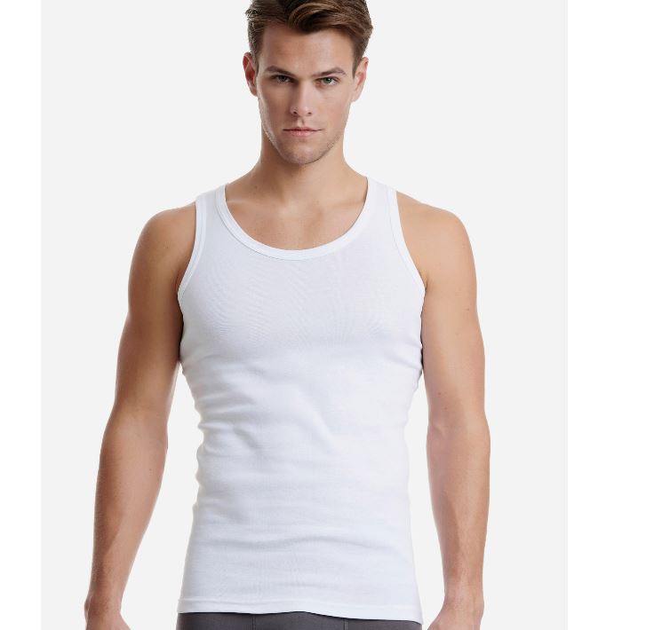 Ανδρική αμάνικη φανέλα 2Pack Walk W1950-2-01 Λευκό 