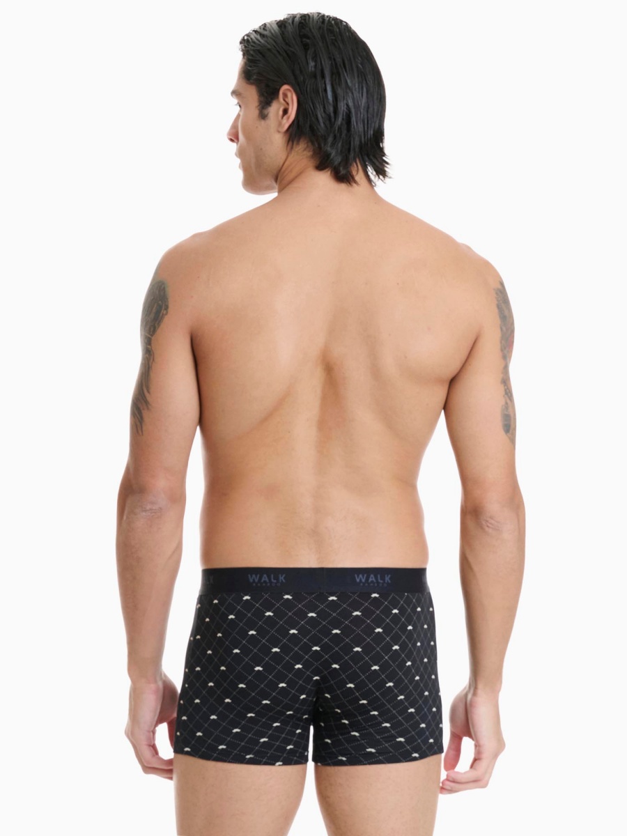 Ανδρικό εσώρουχο Bamboo Boxer Walk W1770-74 ΜΑΥΡΟ ΡΟΜΒΟΙ