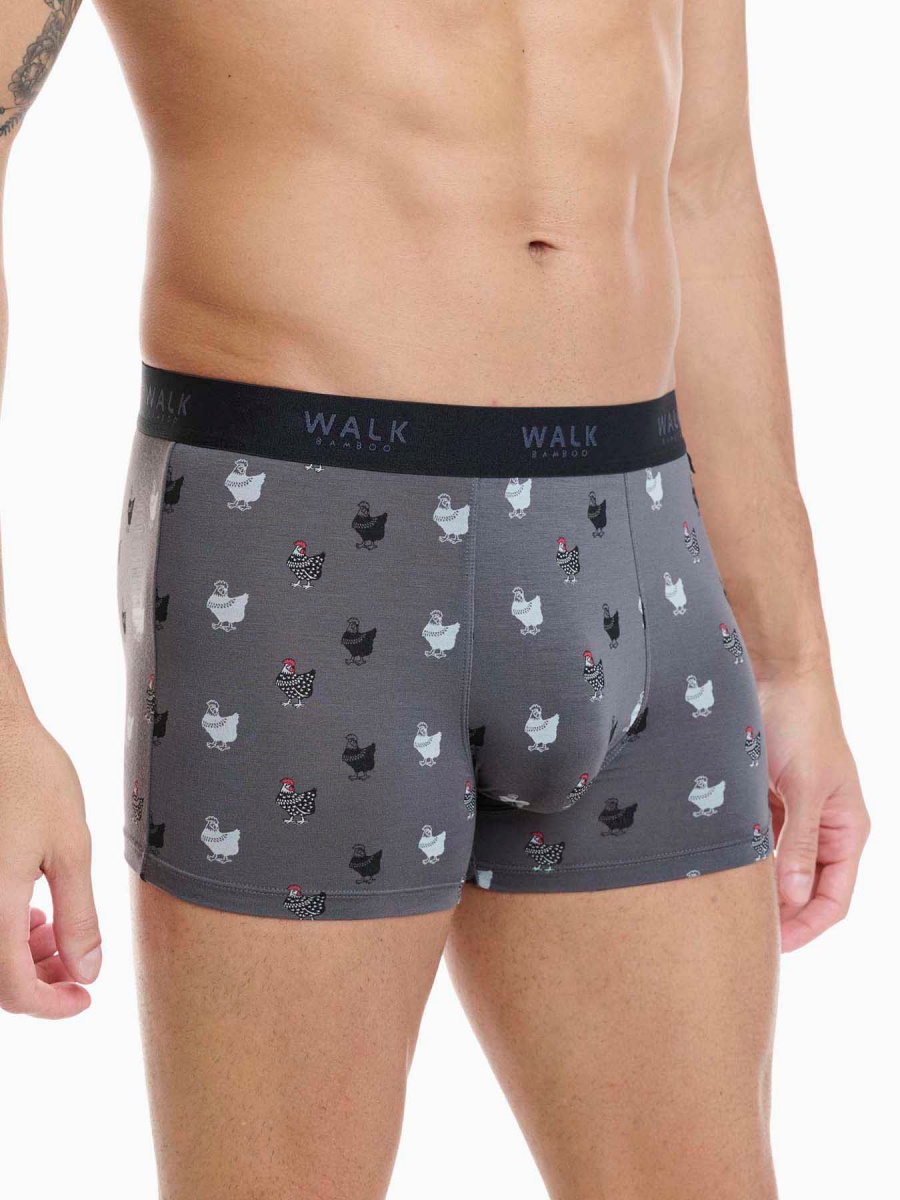 Ανδρικό εσώρουχο Bamboo Boxer Walk W1770-76 ΑΝΘΡΑΚΙ-ΓΚΡΙ