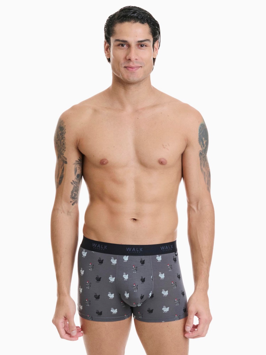 Ανδρικό εσώρουχο Bamboo Boxer Walk W1770-76 ΑΝΘΡΑΚΙ-ΓΚΡΙ