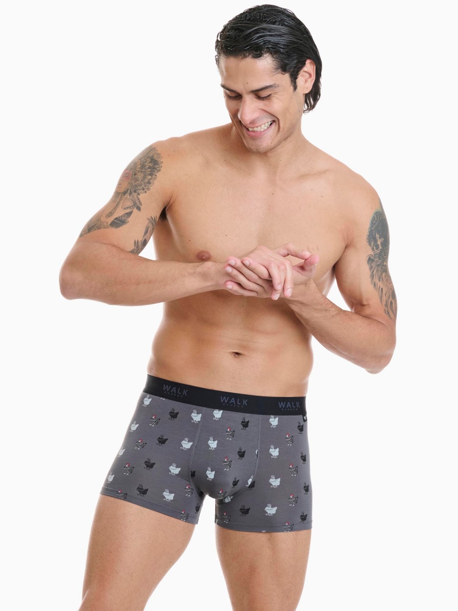 Ανδρικό εσώρουχο Bamboo Boxer Walk W1770-76 ΑΝΘΡΑΚΙ-ΓΚΡΙ