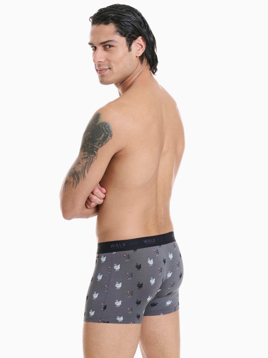 Ανδρικό εσώρουχο Bamboo Boxer Walk W1770-76 ΑΝΘΡΑΚΙ-ΓΚΡΙ