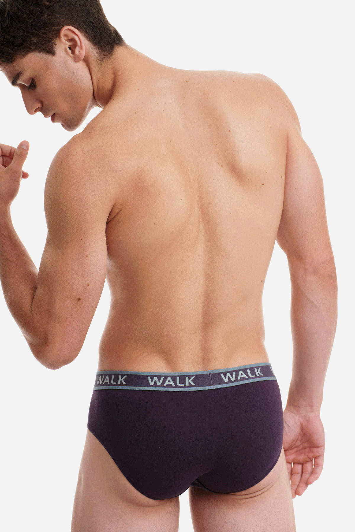 Ανδρικό βαμβακερό εσώρουχο Slip 2Pack Walk W1757-4507 Μωβ-Γκρι/Ραφ-Μωβ