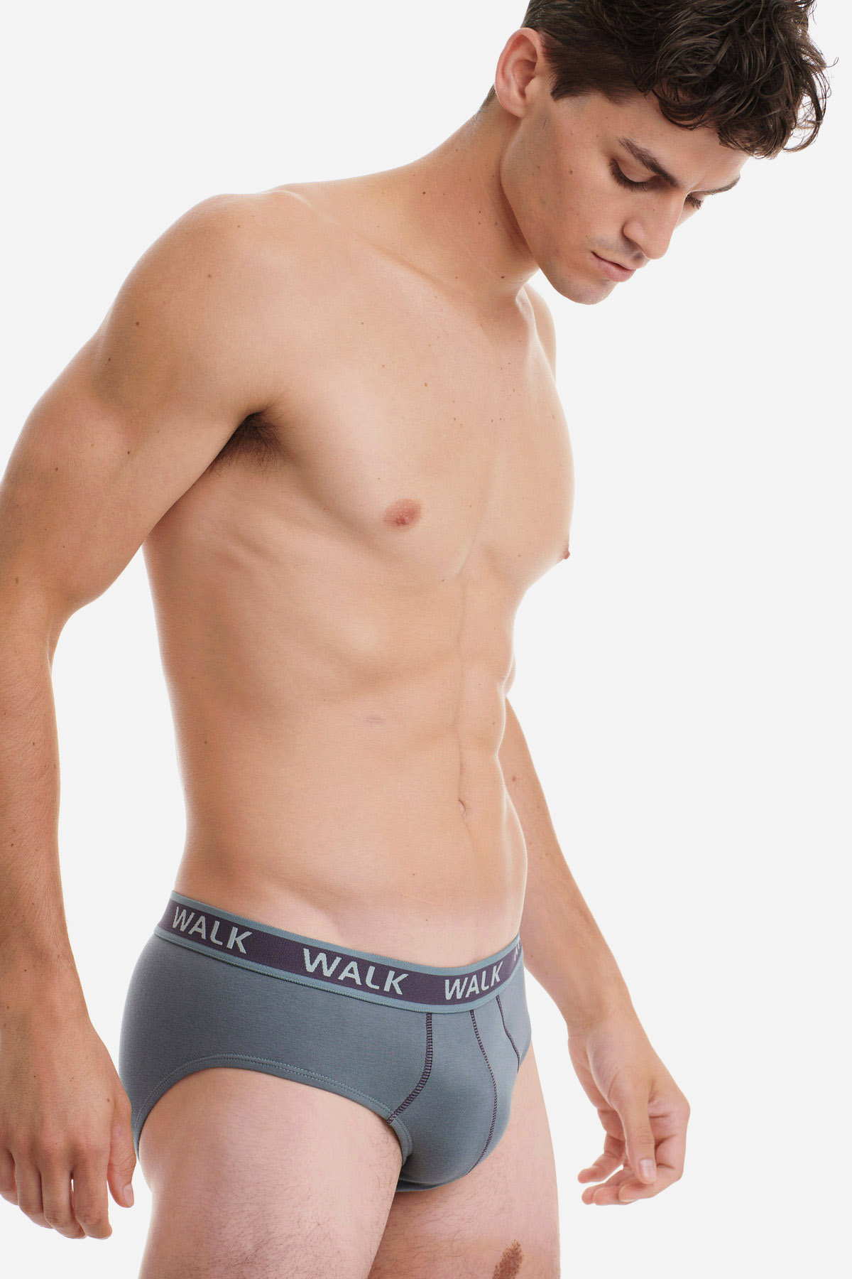 Ανδρικό βαμβακερό εσώρουχο Slip 2Pack Walk W1757-4507 Μωβ-Γκρι/Ραφ-Μωβ