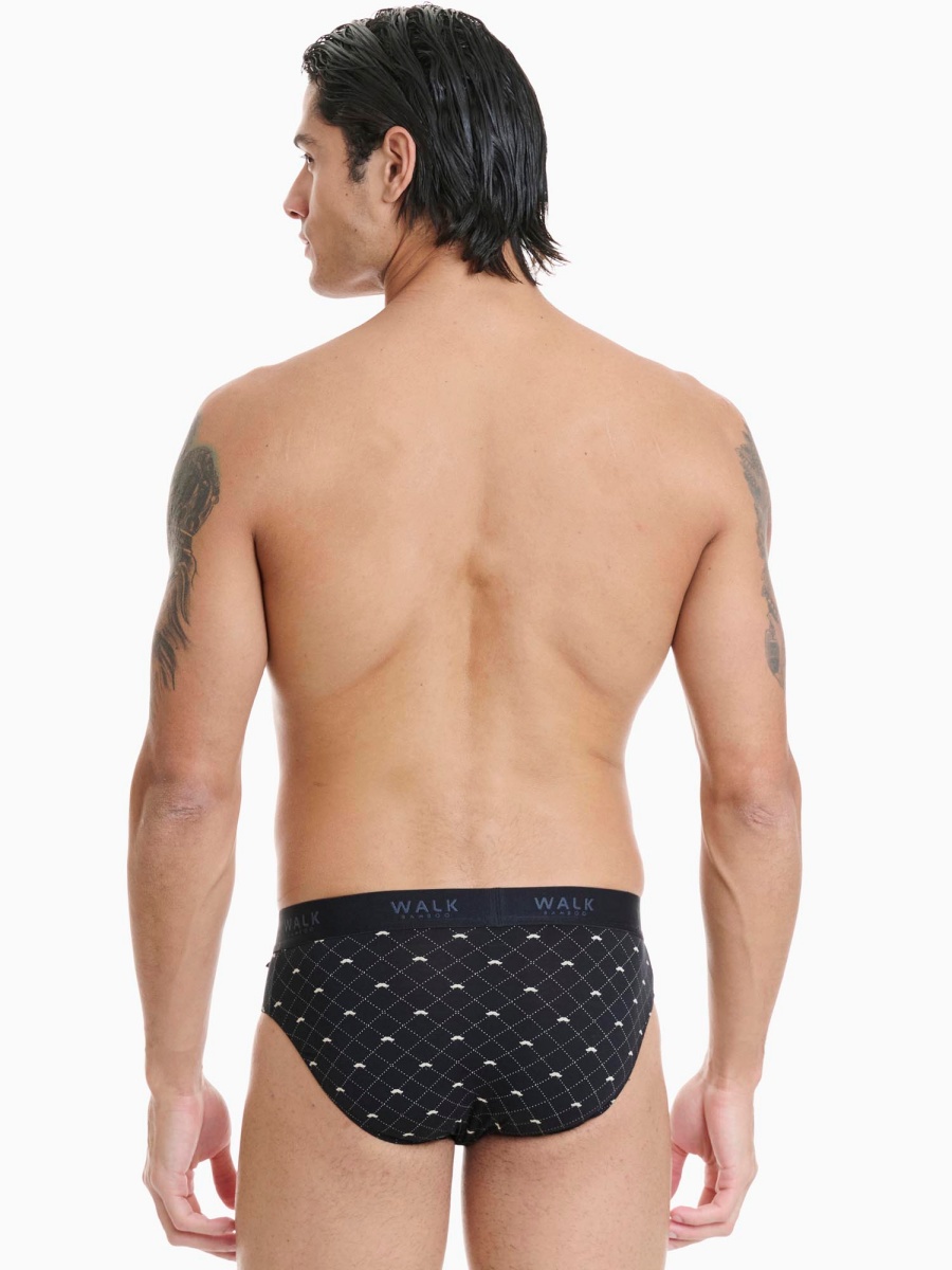 Ανδρικό εσώρουχο Bamboo Slip Walk W1775-24 ΜΑΥΡΟ ΡΟΜΒΟΙ