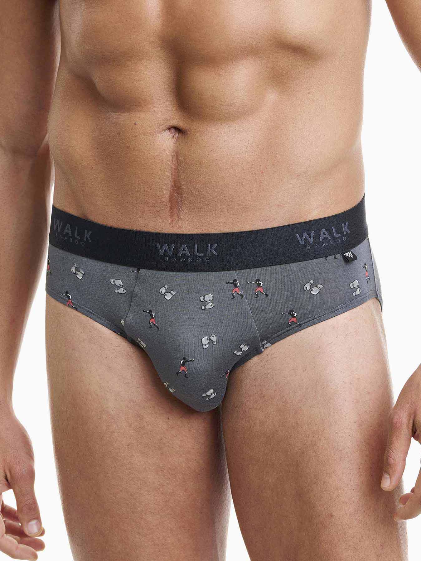 Ανδρικό Εσώρουχο Slip Σχέδιο Boxing Bamboo Walk W1775-21 ΓΚΡΙ
