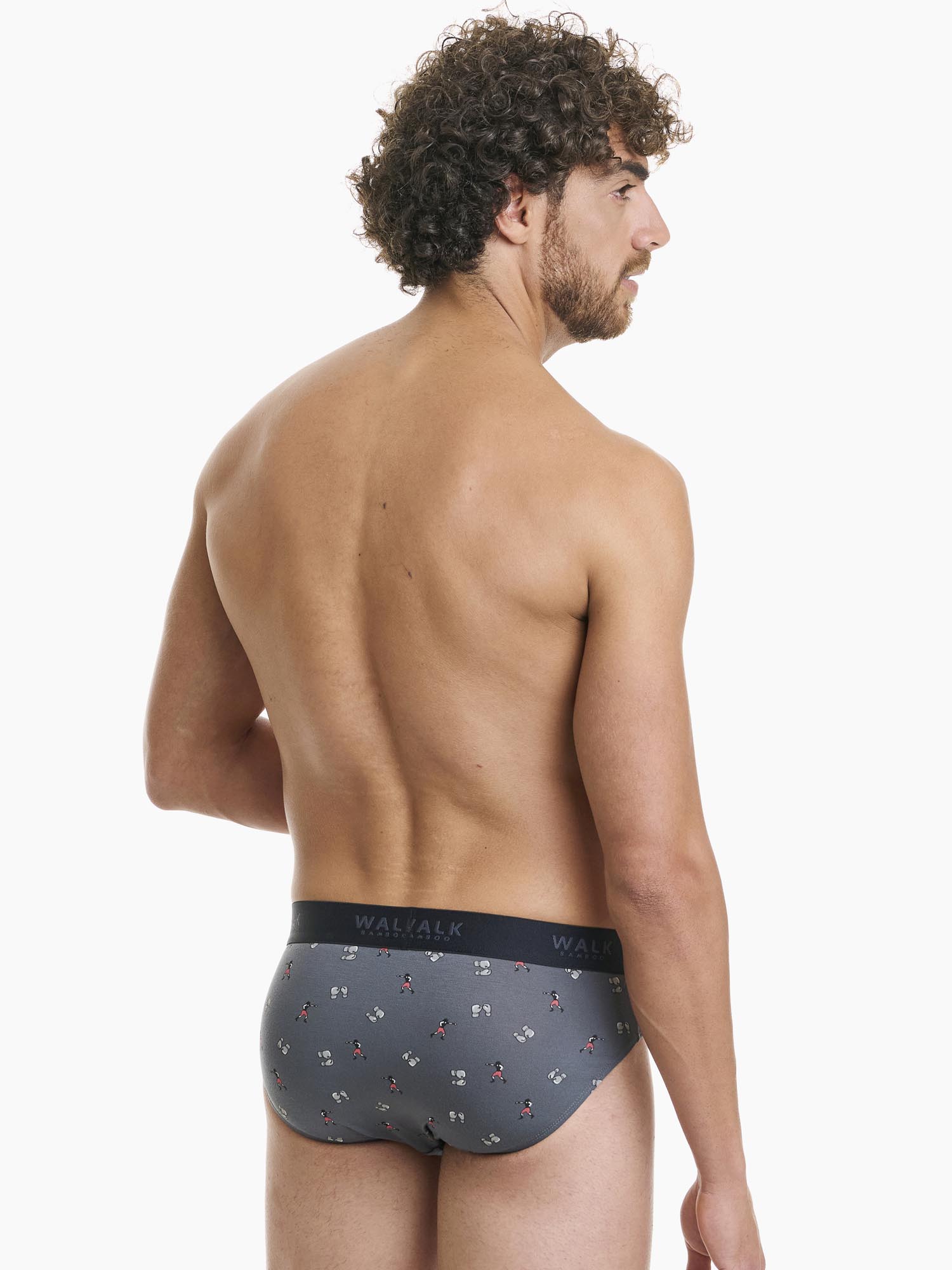 Ανδρικό Εσώρουχο Slip Σχέδιο Boxing Bamboo Walk W1775-21 ΓΚΡΙ