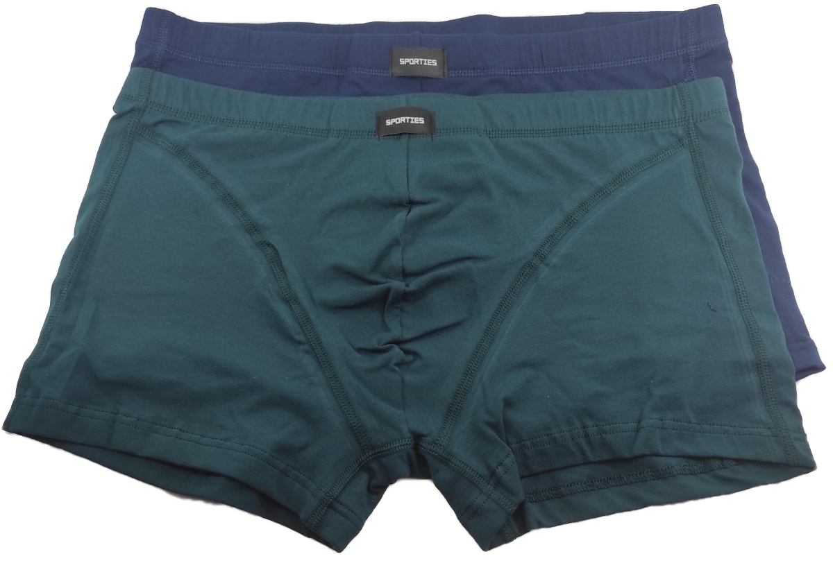 Ανδρικό Εσώρουχο Βαμβακερό Boxer 2 Τεμάχια MINERVA SPORTIES 90-29303-161 Μπλε-Κυπαρισσί