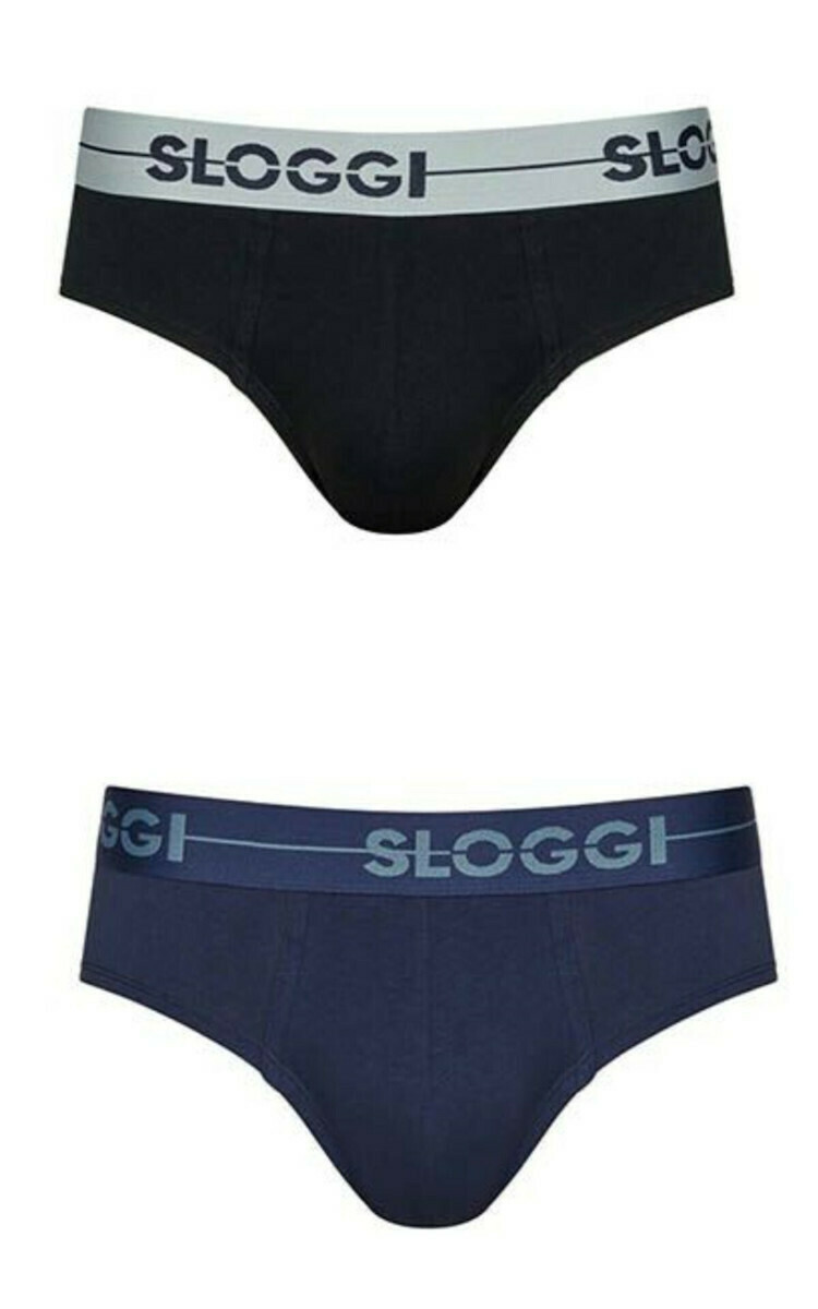 Ανδρικά Σλίπ 2Pack Sloggi Men GO ABC Natural H Midi C2P 10211231-M008 Μαύρο/Μπλε 