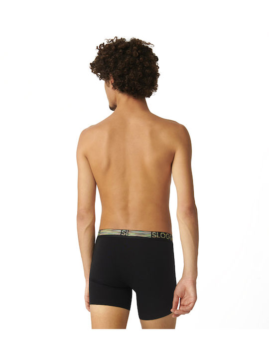 Ανδρικό εσώρουχό μπόξερ Boxer βαμβάκι 2Pack Sloggi Go ABC SHORT 10211236 M008 Μαύρο Μπλε