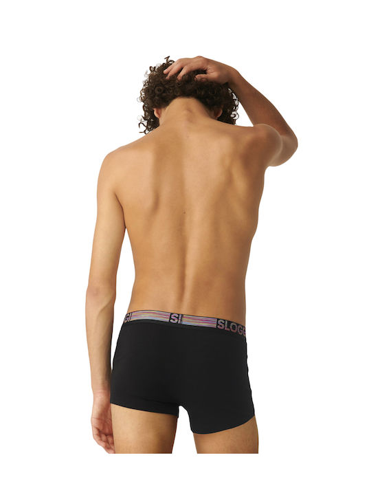 Ανδρικό εσώρουχό μπόξερ Boxer βαμβάκι 2Pack Sloggi Go ABC Hipster 10211196 M008 Μαύρο Μπλε
