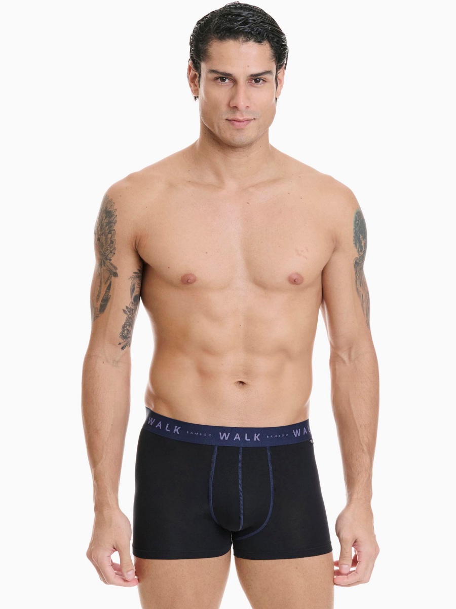 Ανδρικό Εσώρουχο Boxer Bamboo Εξωτερικό Λάστιχο 2Pack Walk W1776-0202 ΜΑΥΡΟ ΑΝΘΡΑΚΙ-ΜΑΥΡΟ ΜΠΛΕ