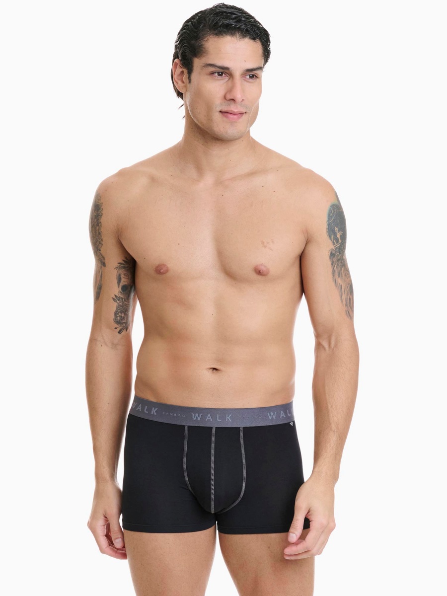 Ανδρικό Εσώρουχο Boxer Bamboo Εξωτερικό Λάστιχο 2Pack Walk W1776-0202 ΜΑΥΡΟ ΑΝΘΡΑΚΙ-ΜΑΥΡΟ ΜΠΛΕ