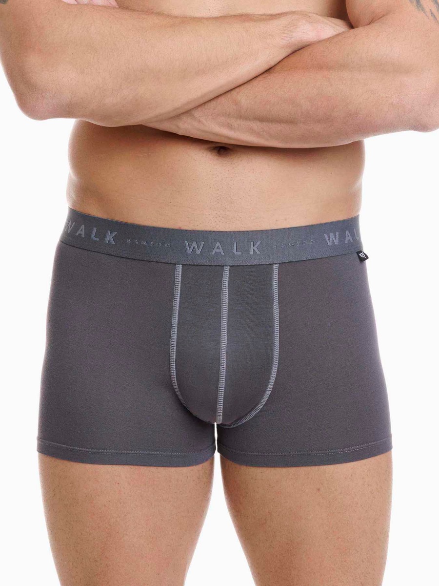 Ανδρικό Εσώρουχο Boxer Bamboo Εξωτερικό Λάστιχο 2Pack Walk W1776-0812 ΑΝΘΡΑΚΙ-ΓΚΡΙ