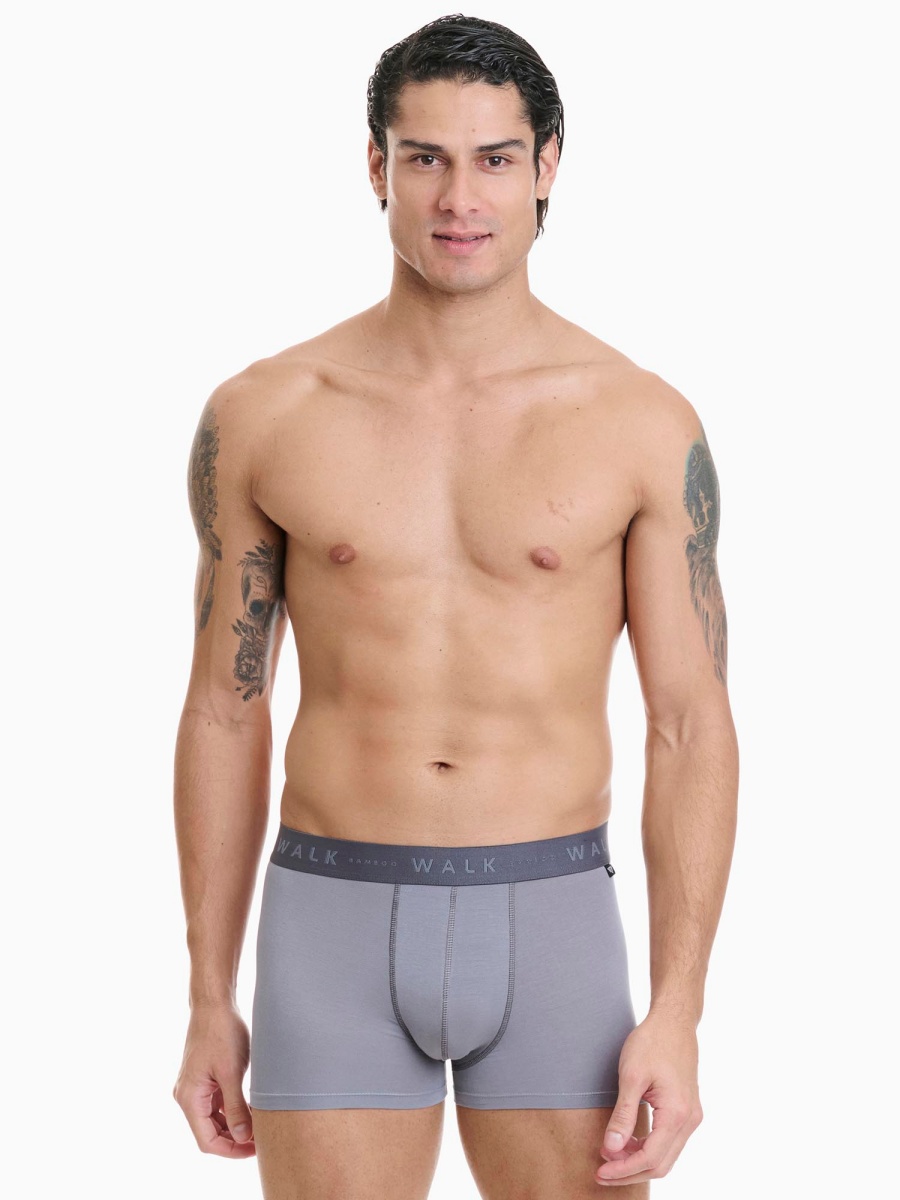 Ανδρικό Εσώρουχο Boxer Bamboo Εξωτερικό Λάστιχο 2Pack Walk W1776-0812 ΑΝΘΡΑΚΙ-ΓΚΡΙ