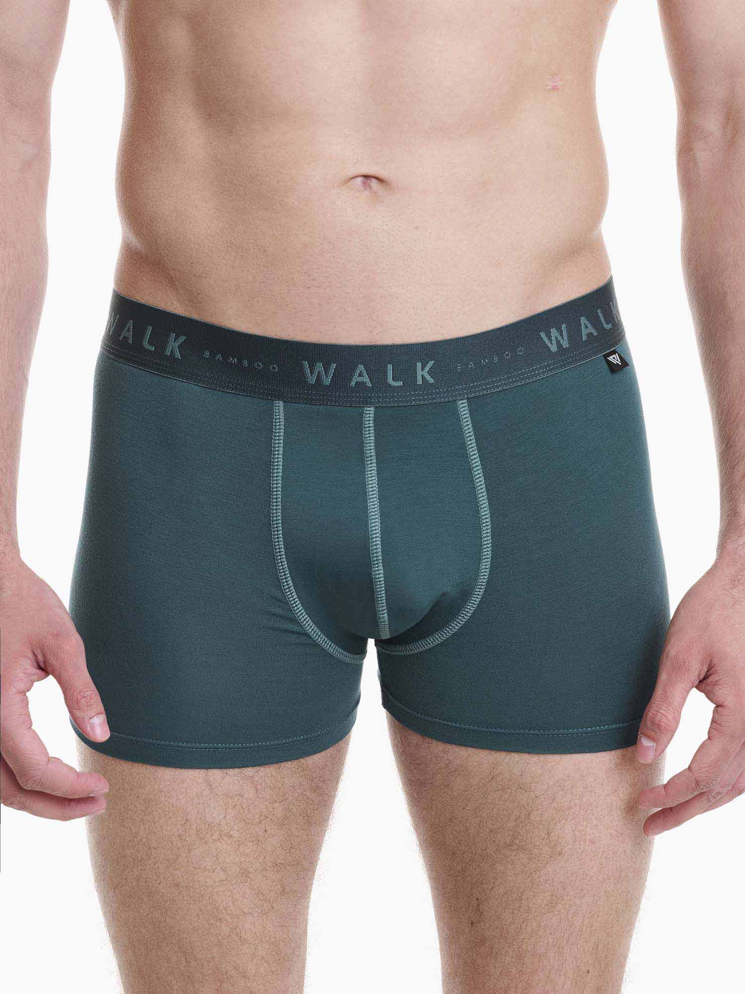 Ανδρικό Εσώρουχο Boxer Bamboo Εξωτερικό Λάστιχο 2Pack Walk W1776-2440 ΧΑΚΙ-ΠΡΑΣΙΝΟ