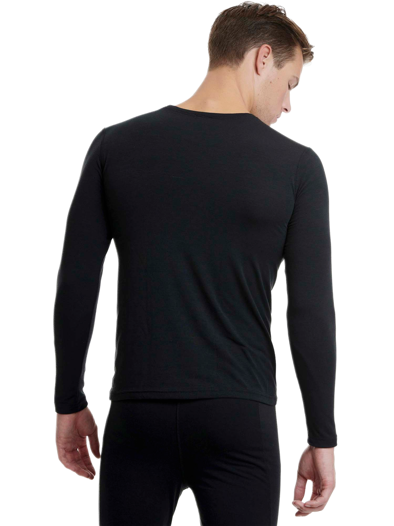 Ανδρική Ισοθερμική Μπλούζα Μακρύ Μανίκι Λαιμόκοψη WALK W2981-02 ΜΑΥΡΟ