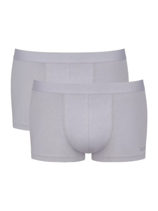 Ανδρικό Εσώρουχο Boxer Μποξεράκι Βαμβακερό 2 PACK Εξωτερικό Λάστιχο SLOGGI MEN GO ABC 2.0 H HIPSTER 2P 10217770-00FU ΓΚΡΙ