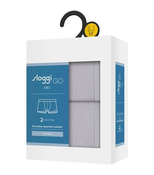 Ανδρικό Εσώρουχο Boxer Μποξεράκι Βαμβακερό 2 PACK Εξωτερικό Λάστιχο SLOGGI MEN GO ABC 2.0 H SHORT 2P 10217769 - 00FU ΓΚΡΙ