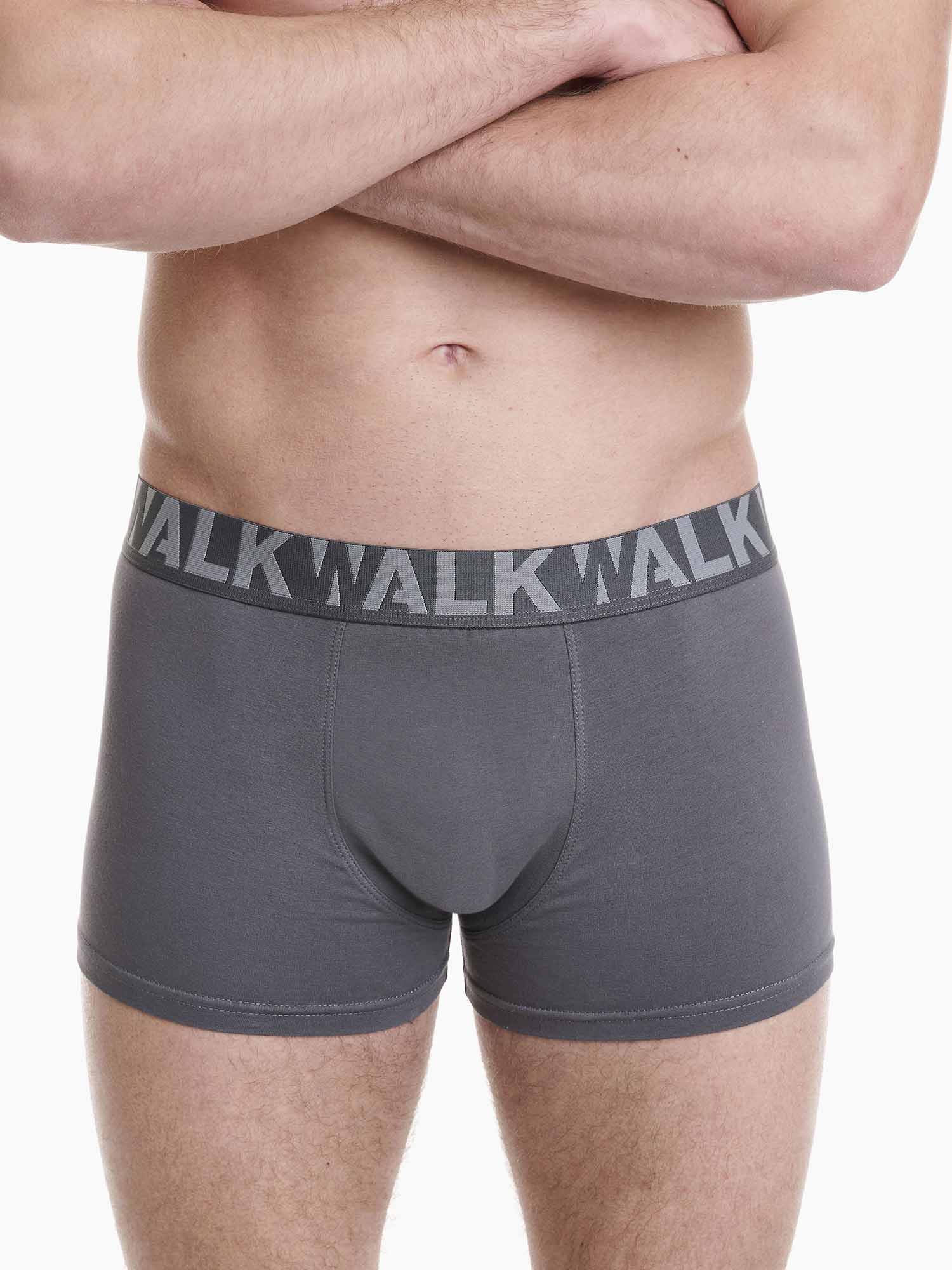 Ανδρικό βαμβακερό εσώρουχο Boxer 2Pack εξωτερικό λάστιχο Walk W1755-1-0812 ΑΝΘΡΑΚΙ-ΓΚΡΙ