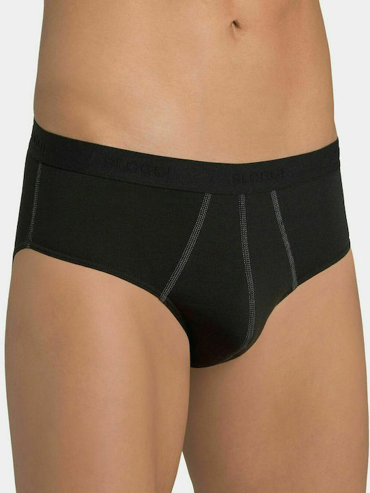 Ανδρικό Εσώρουχο Slip Σλιπ Βαμβάκι 2 PACK SLOGGI 24/7 H MIDI 10207044-0004 ΜΑΥΡΟ
