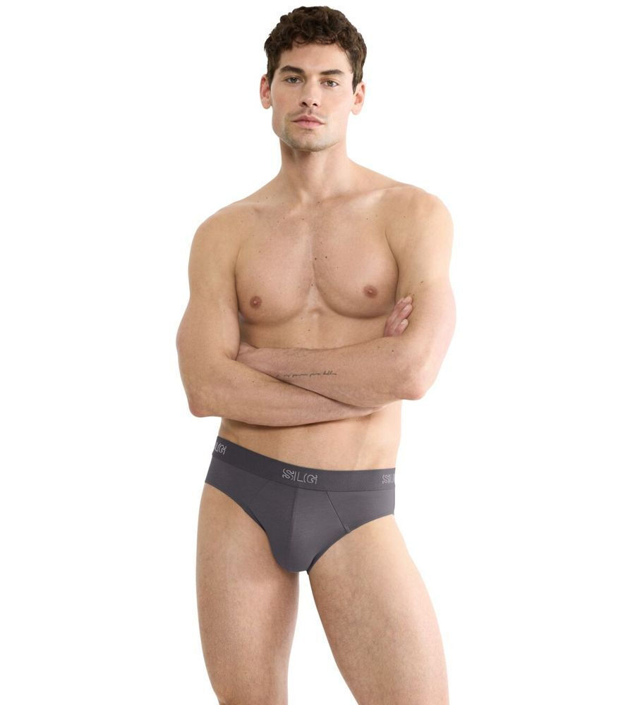 Ανδρικό Εσώρουχο Σλίπ Βαμβάκι 2 PACK SLOGGI SLG Base Brief 10224733-6652 ΓΚΡΙ-ΓΚΡΙ