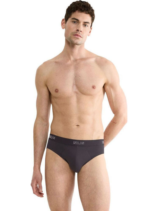 Ανδρικό Εσώρουχο Σλίπ Βαμβάκι 2 PACK SLOGGI SLG Base Brief 10224733-3828 ΣΚΟΥΡΟ ΓΚΡΙ CHARCOAL